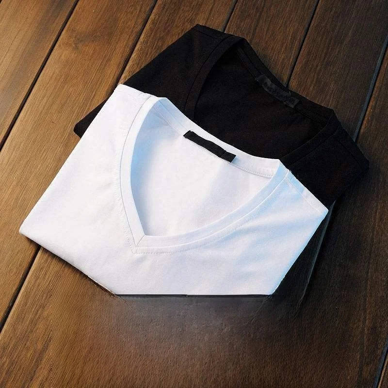 

Men's Modal Cotton Short Sleeve T-Shirt Ice Silk Thin V-neck Half Sleeve Body Shirt Summer Youth Fashion Quick Dry Color