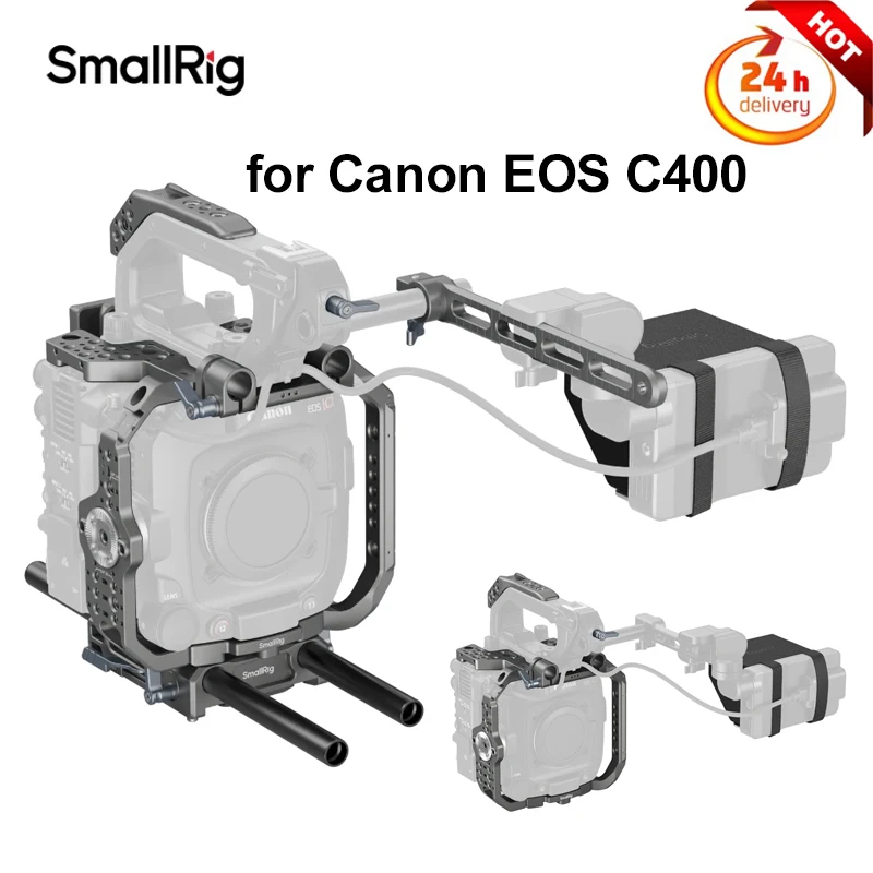 SmallRig Basic/Advanced Camera Cage Kit for Canon EOS C400 with Baseplate Top Handle Extension Module,Full Camera Cage 4946 4947