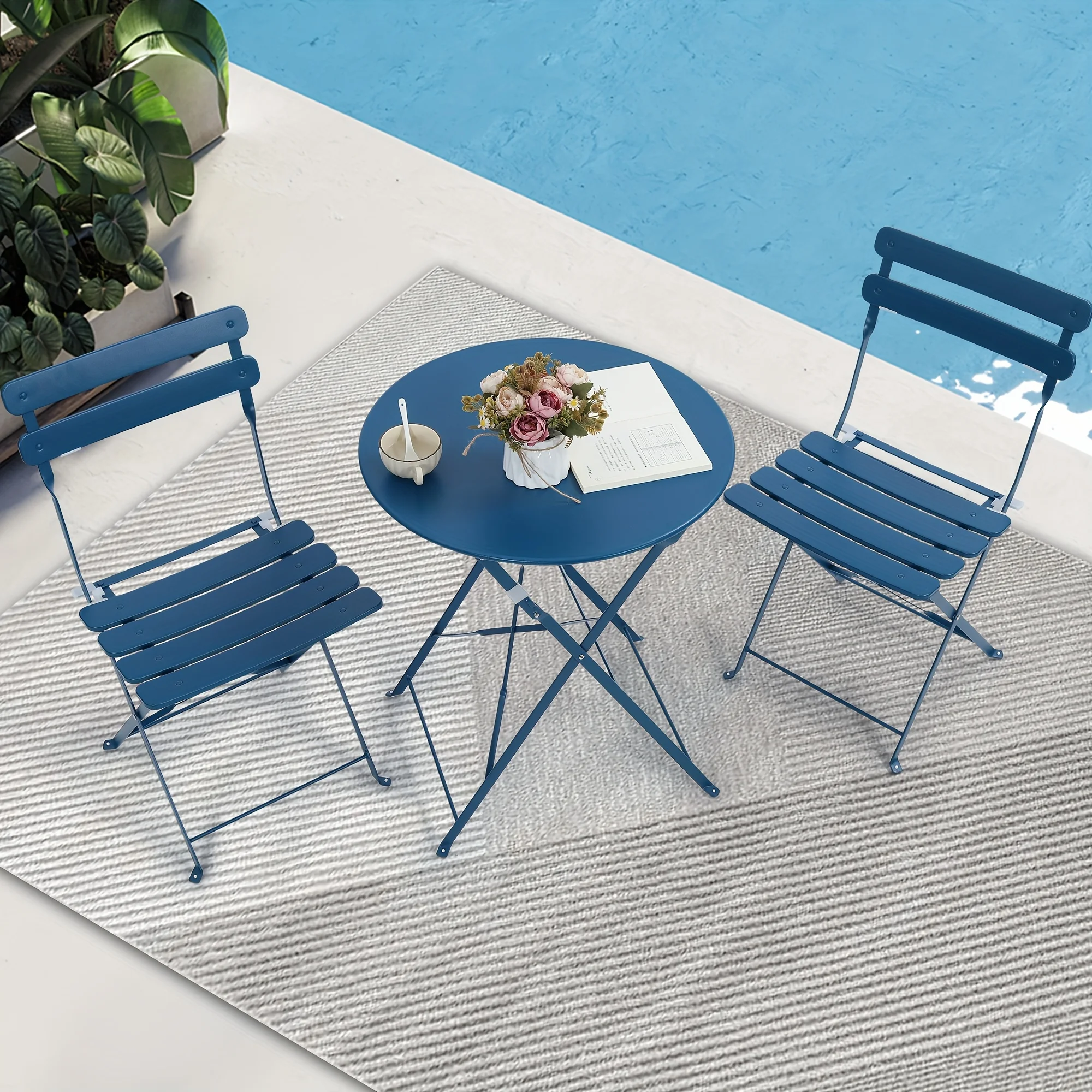 Set bistrot pieghevole in meta - Outdoor Furniture For Cafe recensione e prezzo