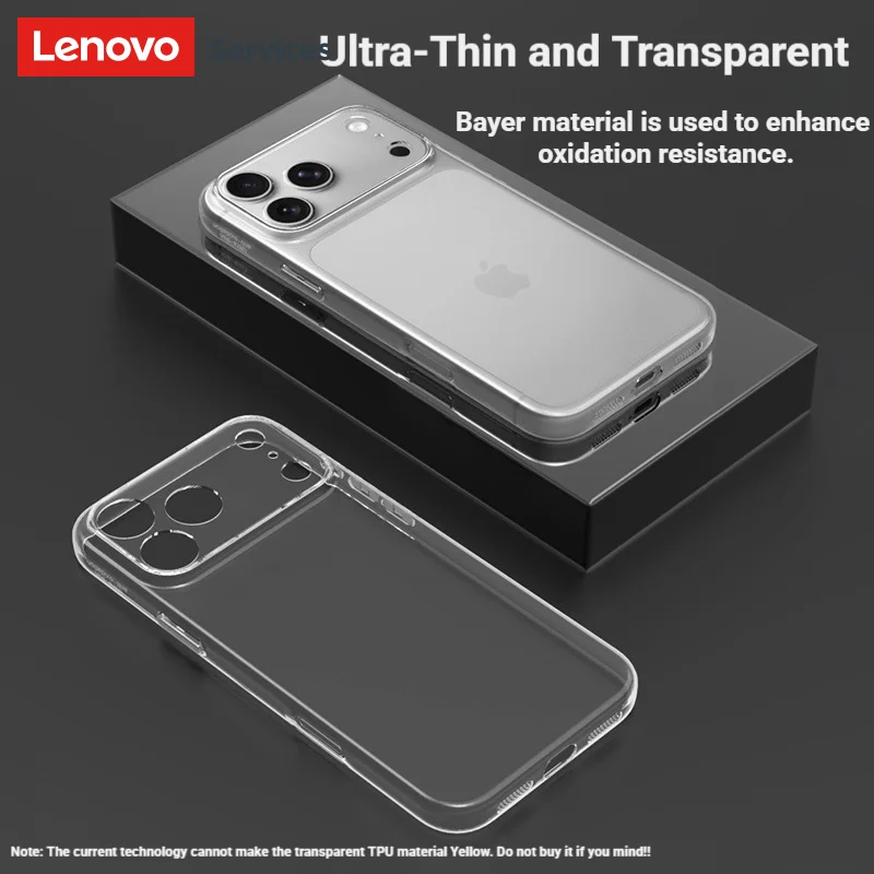 Lenovo Ultra Thin Clear TPU Case For iPhone 17 Pro Max 15 14