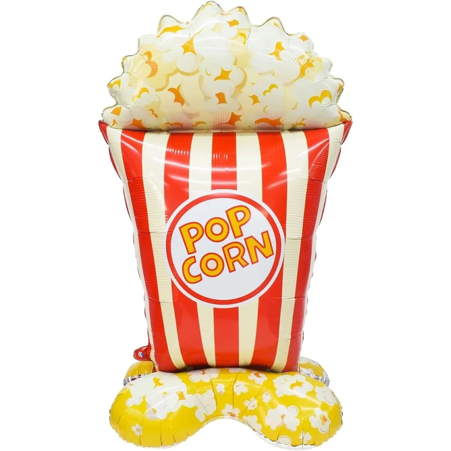 Palloncino gigante per popcorn da 60 pollici Palloncino autoadesivo per popcorn di carnevale per la decorazione della festa notturna di film di compleanno