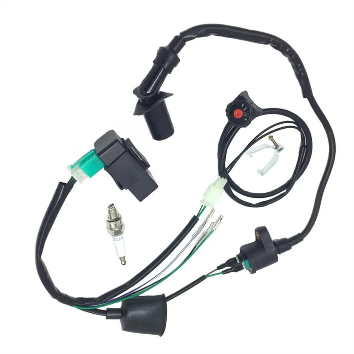 #09Y Motors Wiring Loom Harness Kill Switch Ignition Coil CDI,Motors Wiring Loom Harness Kill Switch,(Plastic)