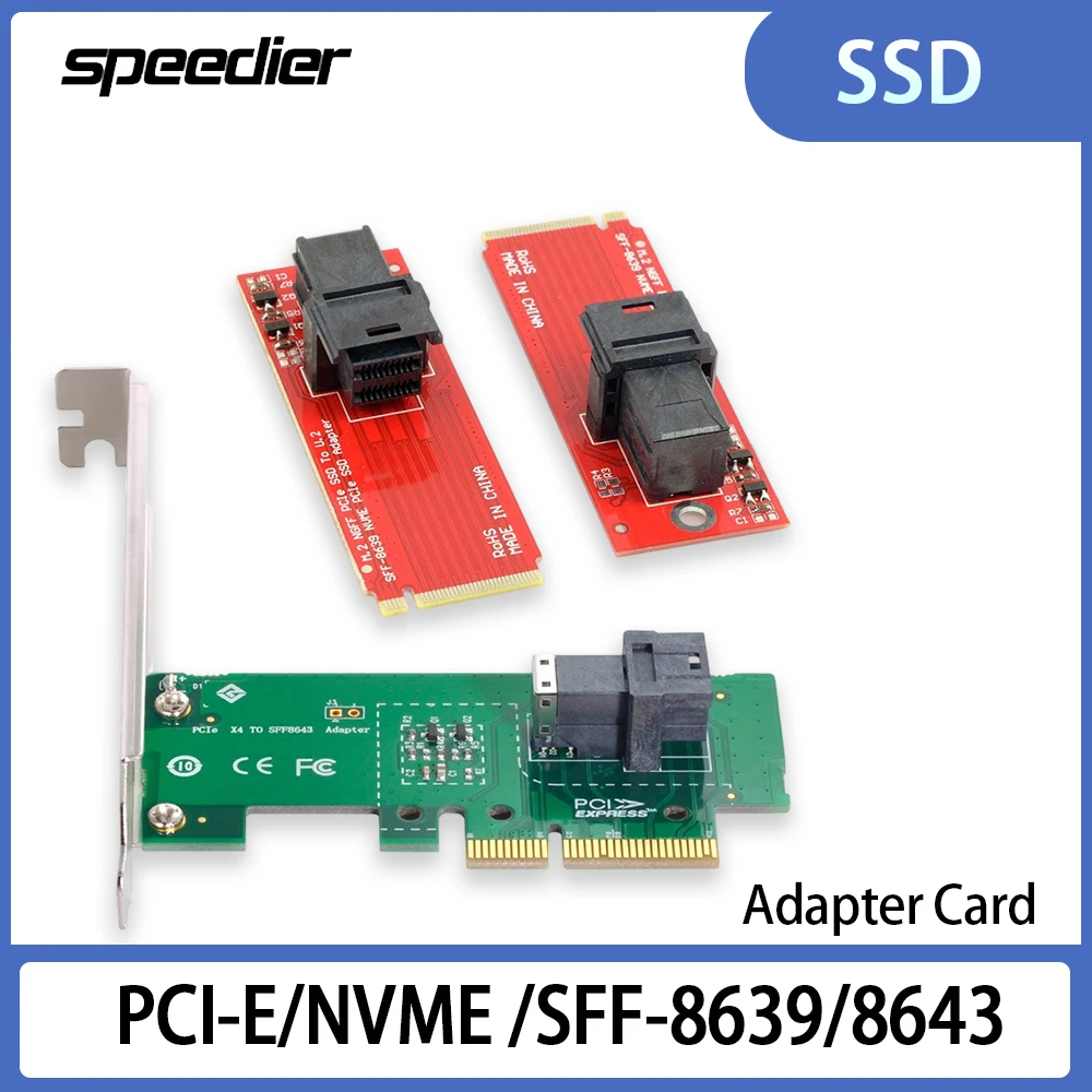 

PCI-e 3.0 4x Riser Card NVMe SSD Adapter SFF-8612/8643/8639 Oculink Female to M.2 U.2 NGFF Adapter Cable No Driver Required