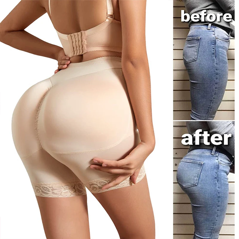 Premium grubsze wkładki kalesony damskie majtki wzmacniające biodra klepsydra spodenki modelujące sylwetkę Butt Lifter fałszywy duży tyłek Booty Gainz