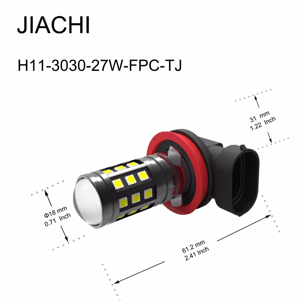 JIACHI Factory Super Bright Fog Light H11 5202 9005 9006 Led Bulb Car Part Flexible Rear Daytime Running Lamp DRL 27SMD 3030Chip