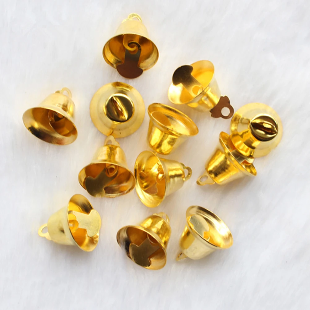 

80 Pcs Little Bell Golden Decoration Christmas Craft Large DIY Wind Chime Accessories