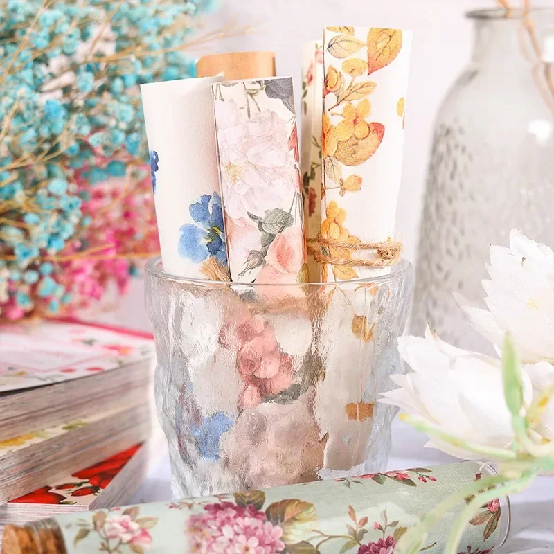 100pcs/pack Floral Vintage Decorative Paper Diy Scrapbooking junk journal Hand made Planner Collage material Craft Supplies