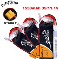 TATTU 3S 11.1V 1550mAh 75C LiPo Battery For RC Helicopter Quadcopter FPV Racing Drone Parts With XT60 Plug 11.1V Drones BATTERY