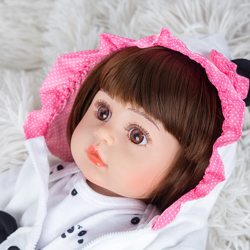 BRASTOY Girl Reborn Panda Doll 48cm جسم سيليكون، الشحن من البرازيل