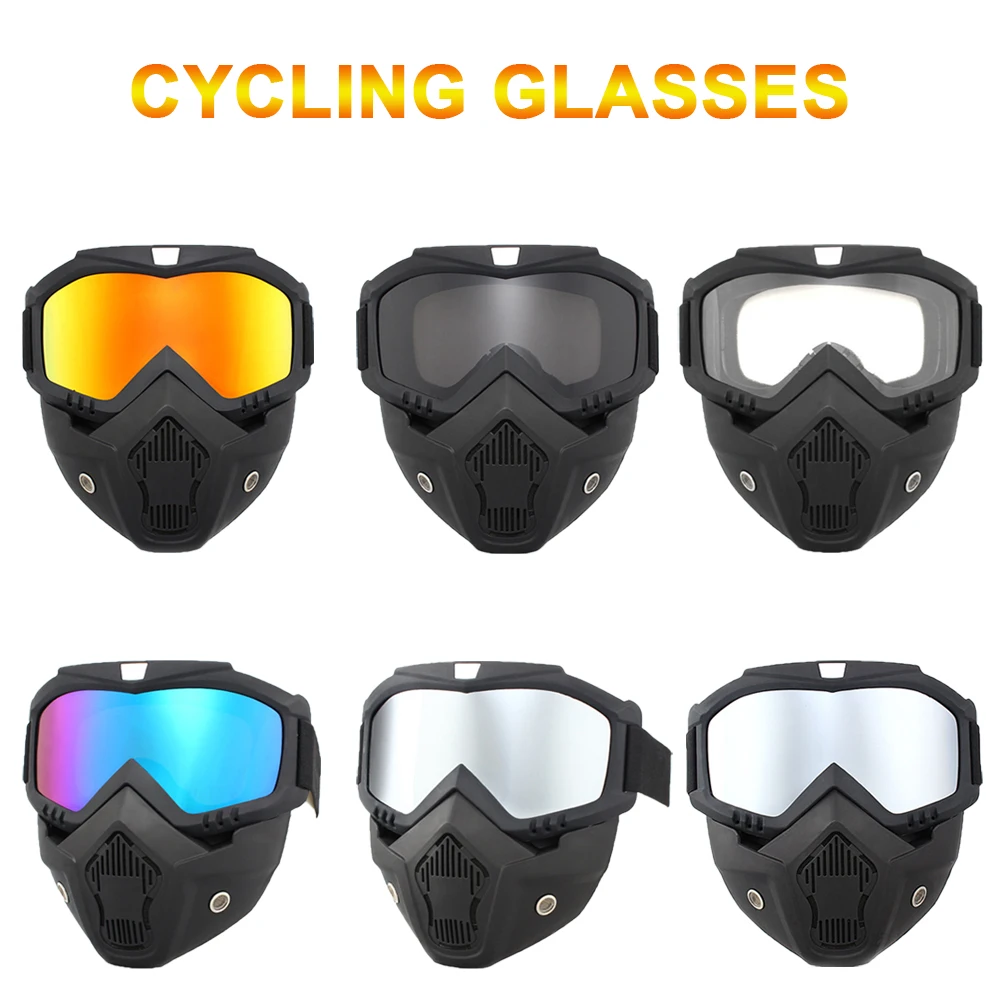 

Cycling Riding Motocross Sunglasses Tactical Cycling Goggles Mask UV Proof Windproof Anti-Fog Protective Detachable Adjustable