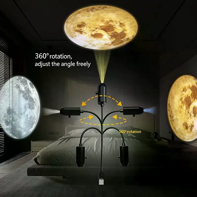 LED Galaxy Projection Light 1 Light+10 Pictures Change, LED Galaxy Projector, Starry Sky Lighting Night Light