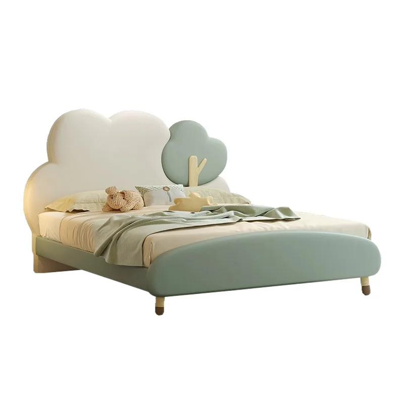 

Children's bed tree house girl princess bed boy bedroom cloud light luxury 1.2 solid wood simple
