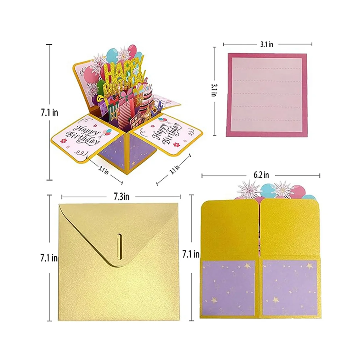 Birthday Greeting Card Three-Dimensional Birthday Greeting Card Hollow Birthday Letter Card Birthday Gift for Children