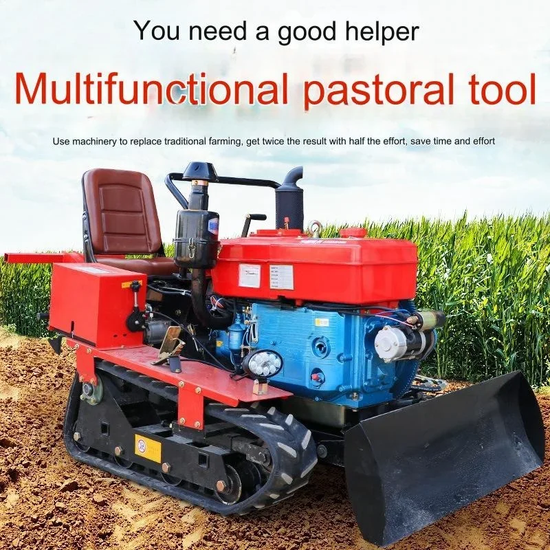 Agricultural equipment 50HP multifunctional crawler tiller four-wheel rotary tiller popular among farmers