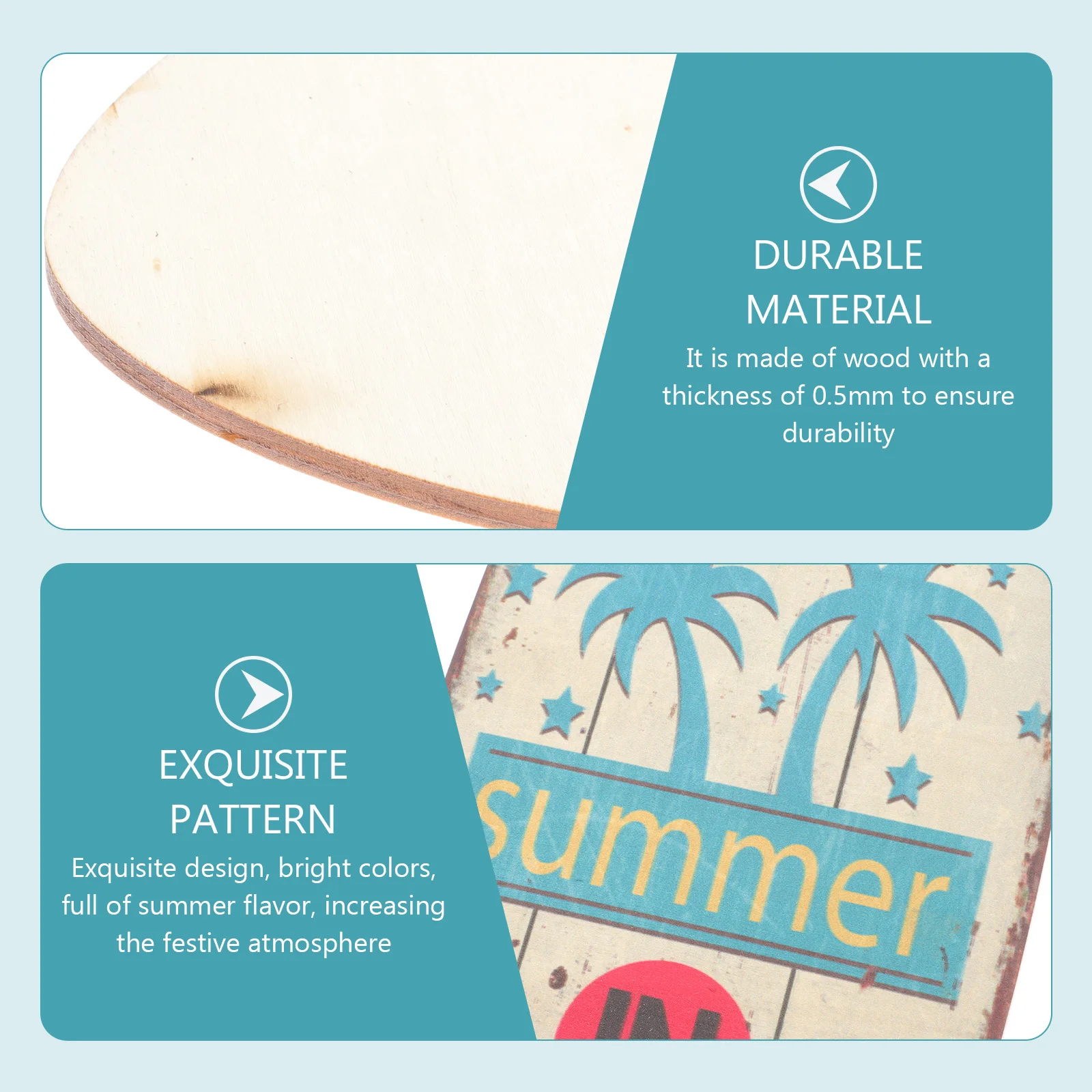 

2Pcs Wooden Surfboard Plaque Creative Ocean Theme Decoration for Home Bar Shop Living Room Wall Hanging Sign Vintage Style