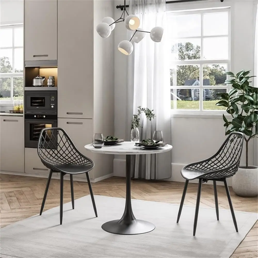 Kurv Cafe Dining Set, Branco, Preto