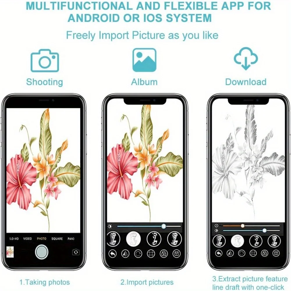 ชุดกระดานวาดภาพแบบออปติคอล - สําหรับศิลปินและผู้เริ่มต้นที่มีเครื่องมือสะท้อนแสงแบบติดตาม มีตัวสะท้อนแสงและขาตั้ง