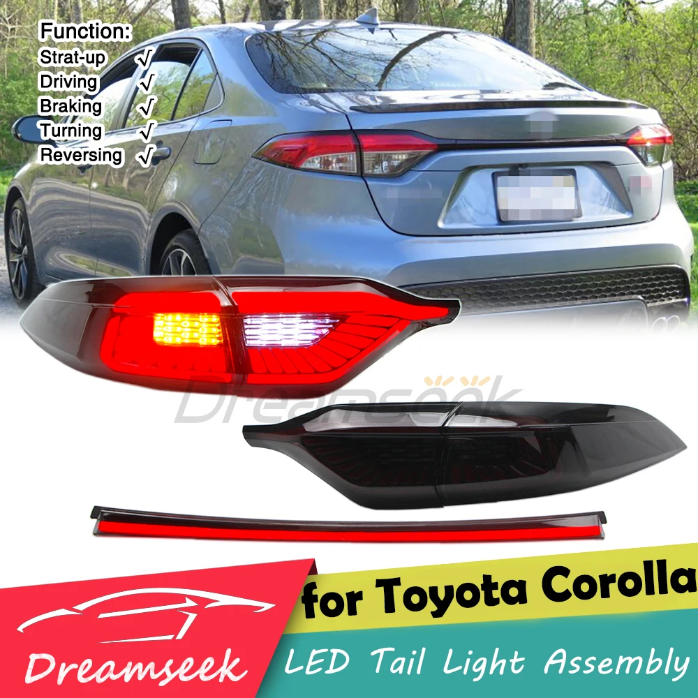 

Пара светодиодных задних стоп-сигналов в сборе для Toyota Corolla E210 2020+, фонарь заднего хода с динамическим указателем поворота, багажник