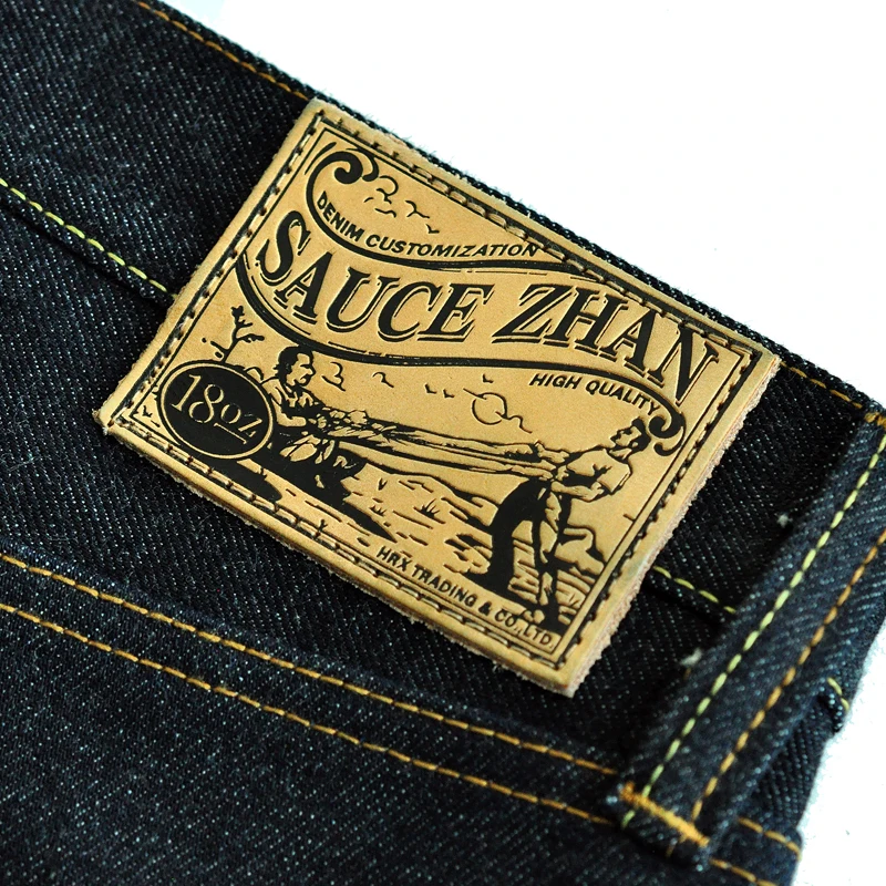 Saucezhan 316XX-18OZ Mens Jeans Selvedge Denim Jeans Raw Denim Straight Thick Autumn and Winter Vintage Jeans Pants