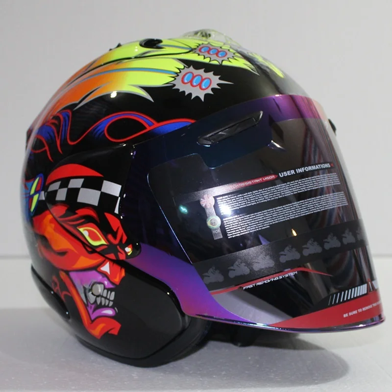 durarara full face motorcycle helmet KYPARA Dual Visor Flip up Modular with DOT Certification of Impressionism (Black Pocker, M) : Automotive Cat Ear Durarara Motorcycle Girl