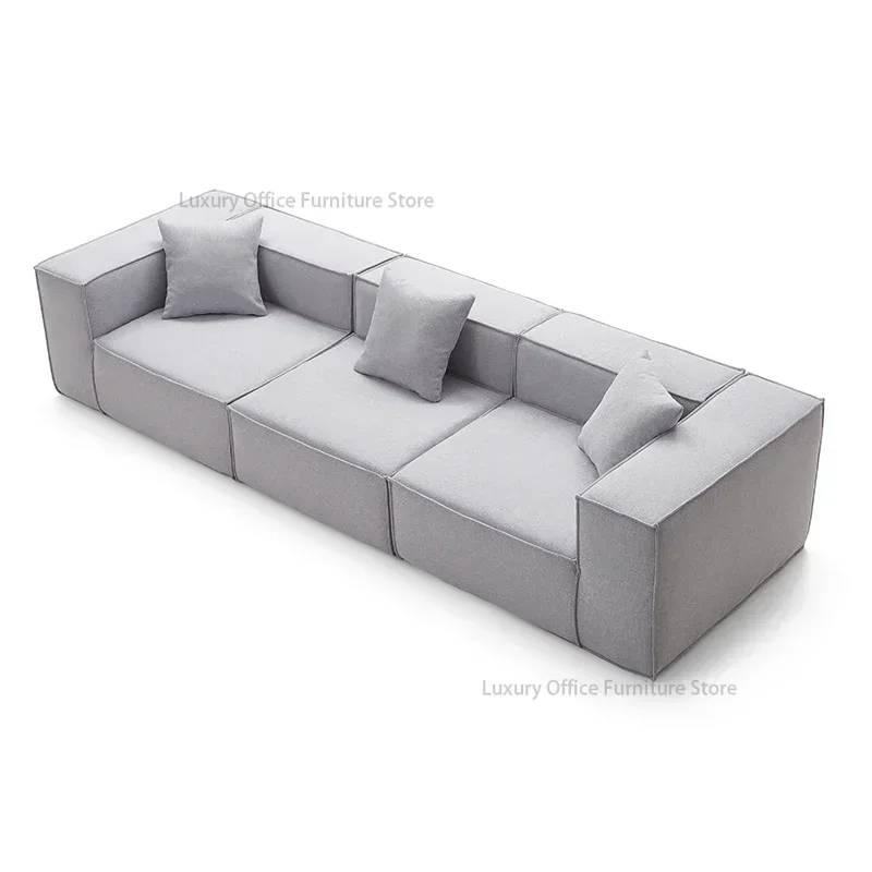 Beancurd Luxury Sofa Living Room Retro Straight Vacuum Compression Roll Bag Square Fabric Sofa Small Apartment Home Furniture