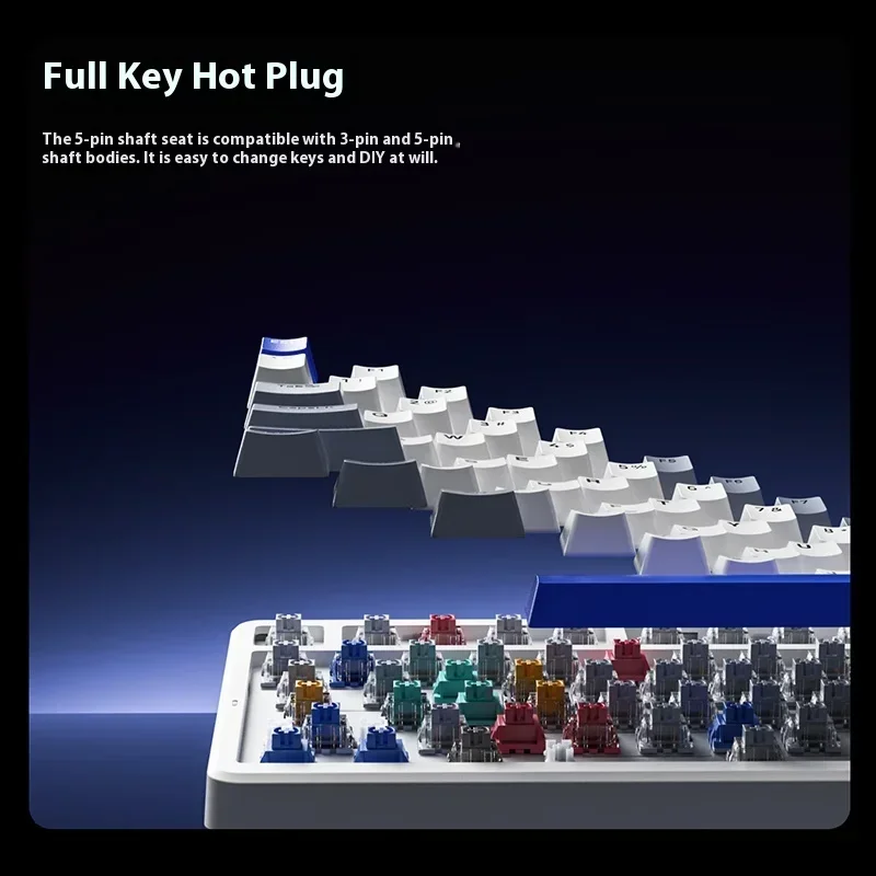 Rapoo V700DIY-98 Keyboard Mekanis Nirkabel Tri-mode RGB Hot Swap Gasket V Hub 4000MAh Keyboard Gaming Laptop Esports Kustom