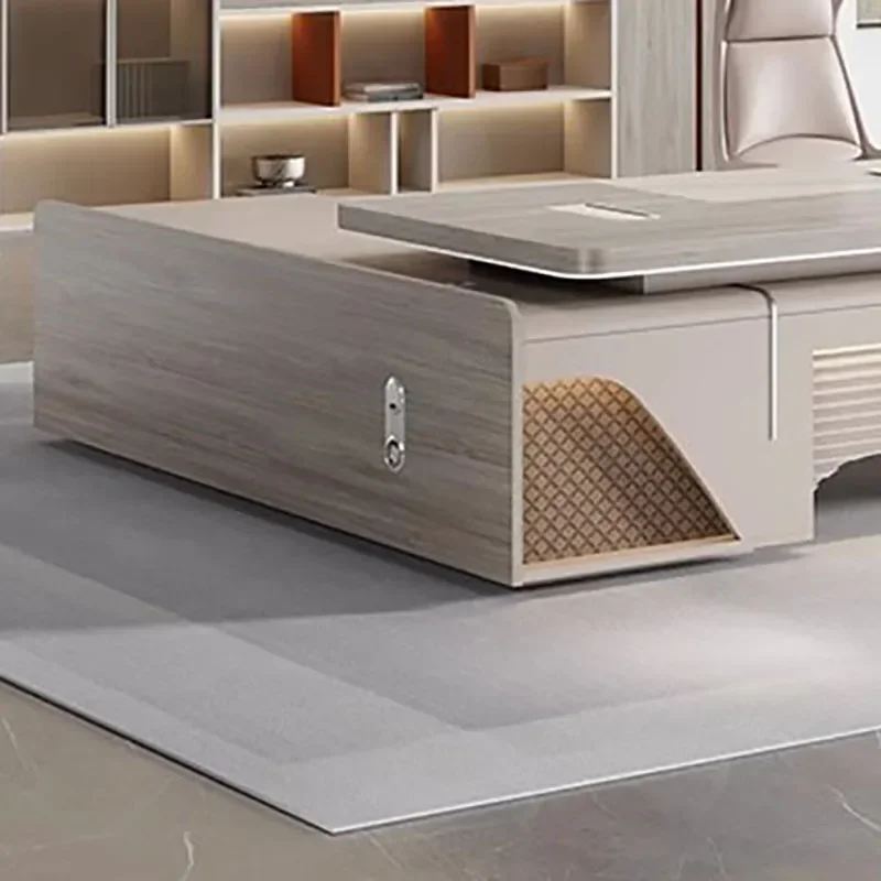 طاولة الكتابة أثاث المكاتب غرفة مكتب الزاوية التنفيذية على شكل حرف L منظم مكاتب محطة العمل متعددة الوظائف طاولات Tisch