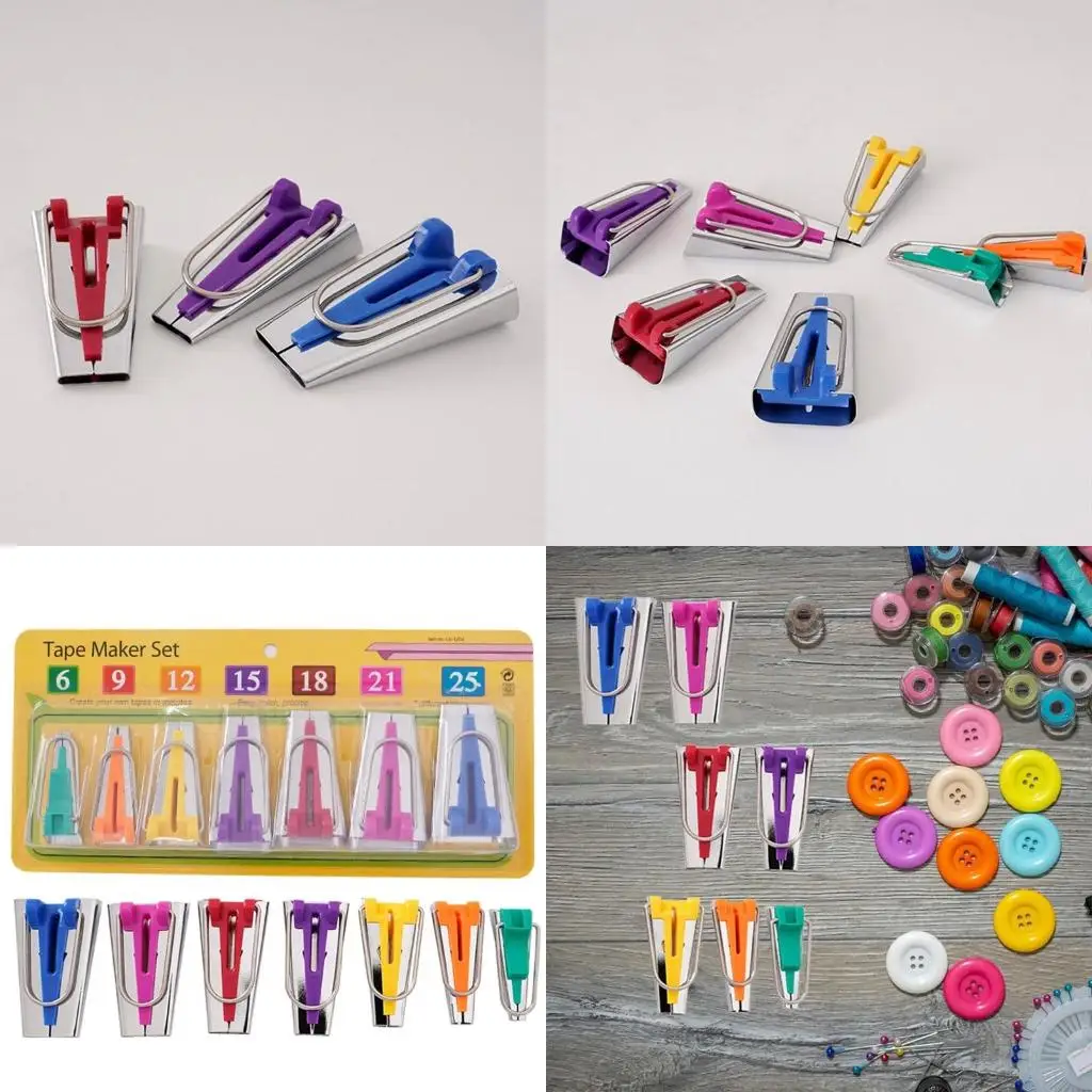 

6/9/12/15/18/21/25mm Bias Tape Makers Kits for Fabric Sewing and Quilting high quality