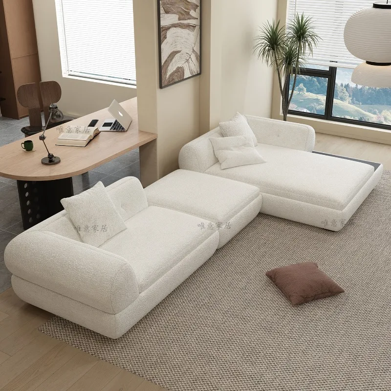 لهجة بيضاء أرائك غرفة المعيشة الحديثة الحد الأدنى كرسي الأريكة غرفة المعيشة الأرائك نفث سحابة Tumbonas بلايا أثاث المكتبة #3