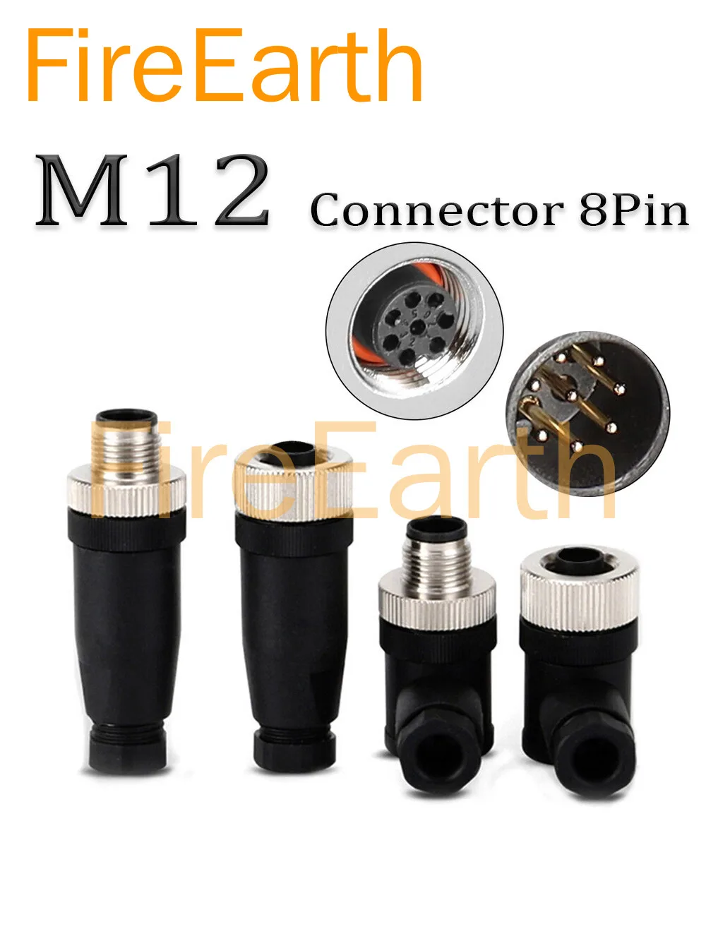 

M12 Sensor Connector 8 Pin Male/Female 8pin A Code PG7 Wireable Connectors Plug