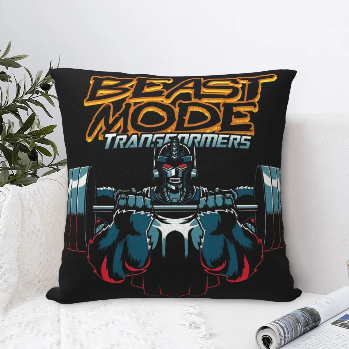 Cartoon Beast Mode Transformers Pillowcases Kawaii Print Home Sofa Throw Pillow Cover Birthday Gift for Kids