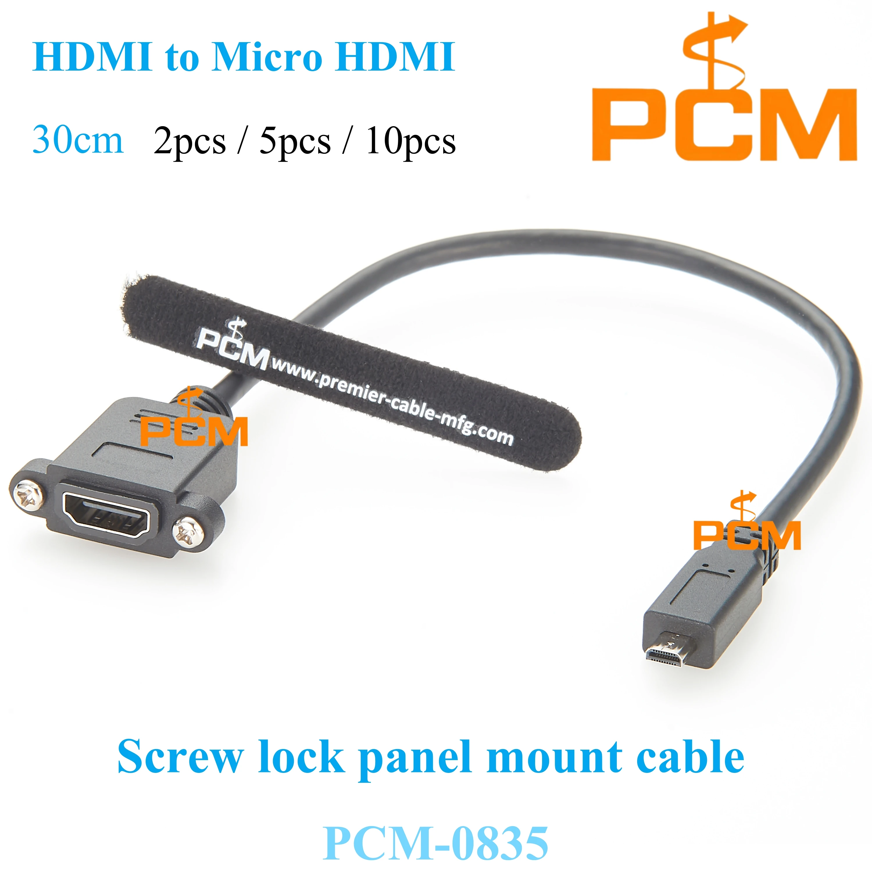 Micro HDMI-Compatible Male to HDMI-Compatible Female Extension Connector Screw Lock Panel Mount HD AV Camera Raspberry Pi Cable