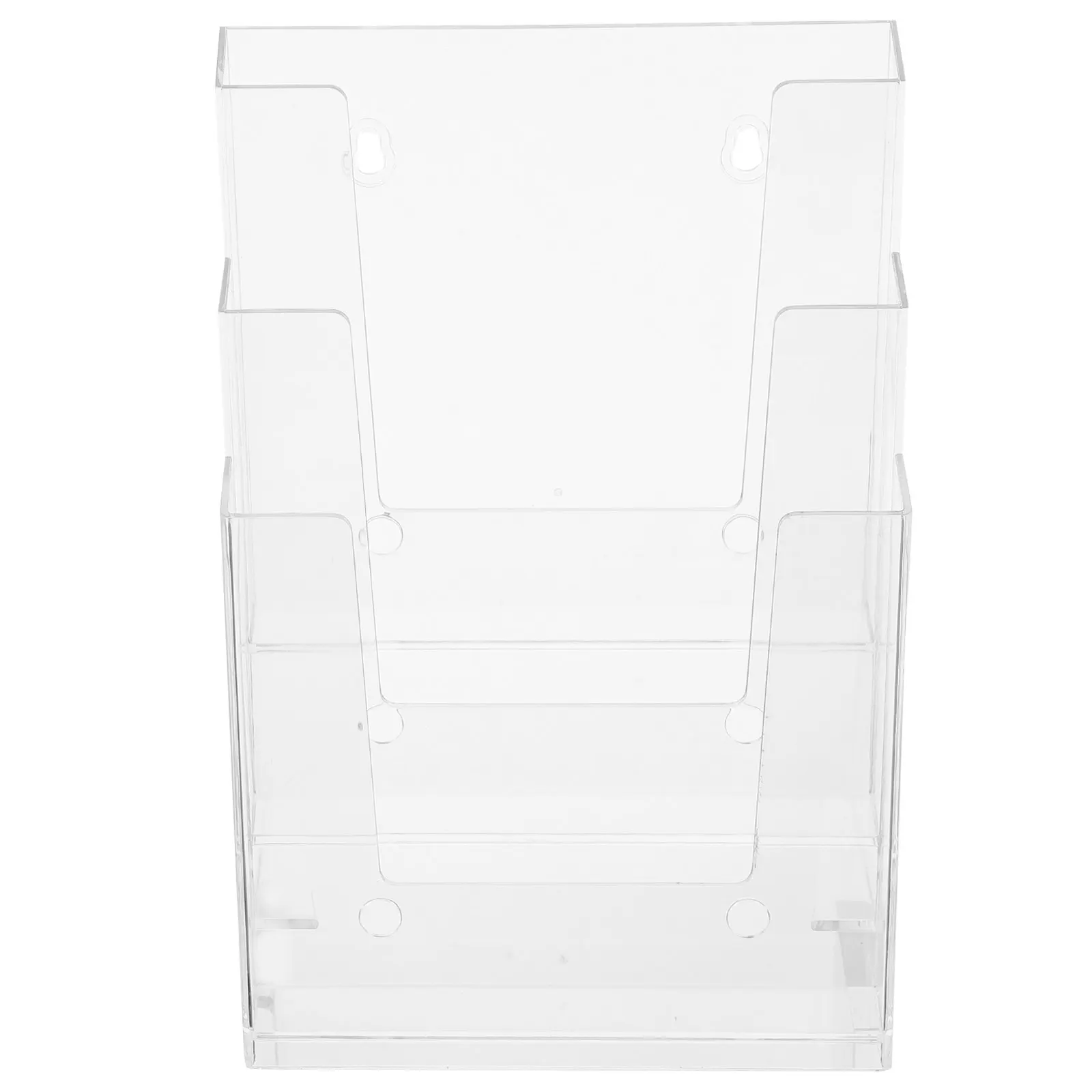 2Pcs Wall Mount Acrylic Brochure Holder A6 Size Multifunctional Magazine Pamphlet Greeting Card Display Stand No Drilling Needed