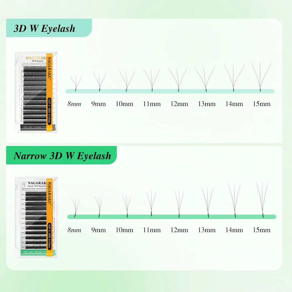 NAGARAKU V-Form Schmale 2D 3D 4D 5D W Wimpernverlängerung Vorgefertigte Natürliche Weiche Kleine Fächer Flauschiger Look Mesh Volumen-Wimpern – Detail 11