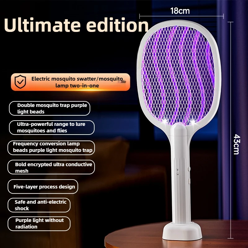 mata-mosquitos-dobravel-3-em-1-raquete-eletrica-e-lampada-armadilha-para-mosquitos-com-funcao-de-atrair-automaticamente-mata-insetos-portatil