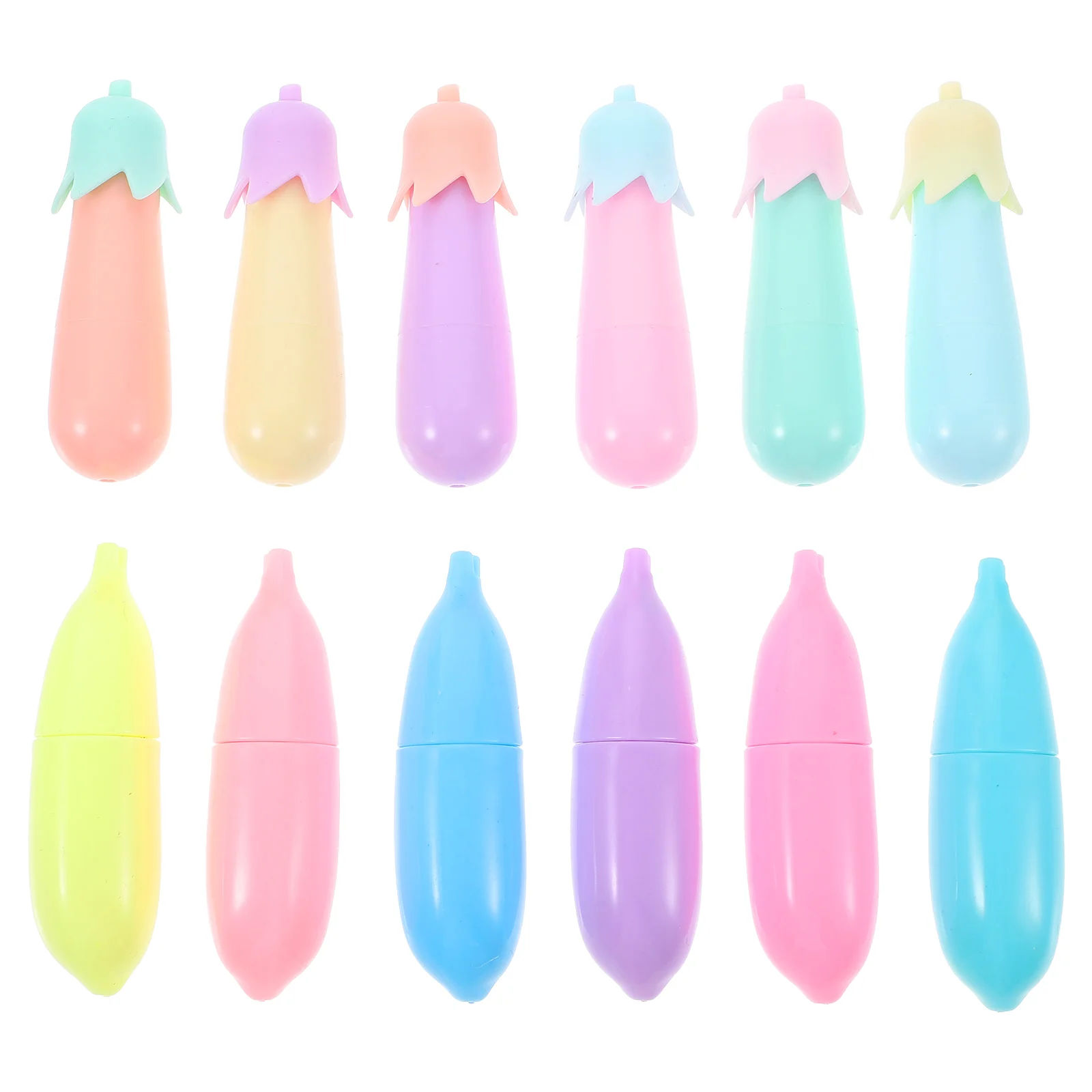 

12Pcs Multicolored Graffiti Markers Bright Color Highlighter Pens Portable Cute Kawaii Writing Supplies Cute Highlighters Kawaii