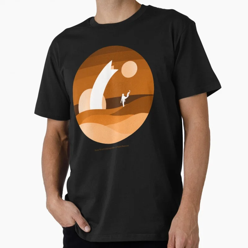 

Minimalist Arrakis Sandworm Vintage Spice Planet Sci fi Gift T shirt for man Large size Tops Retro Dune Graphic Print Clothes