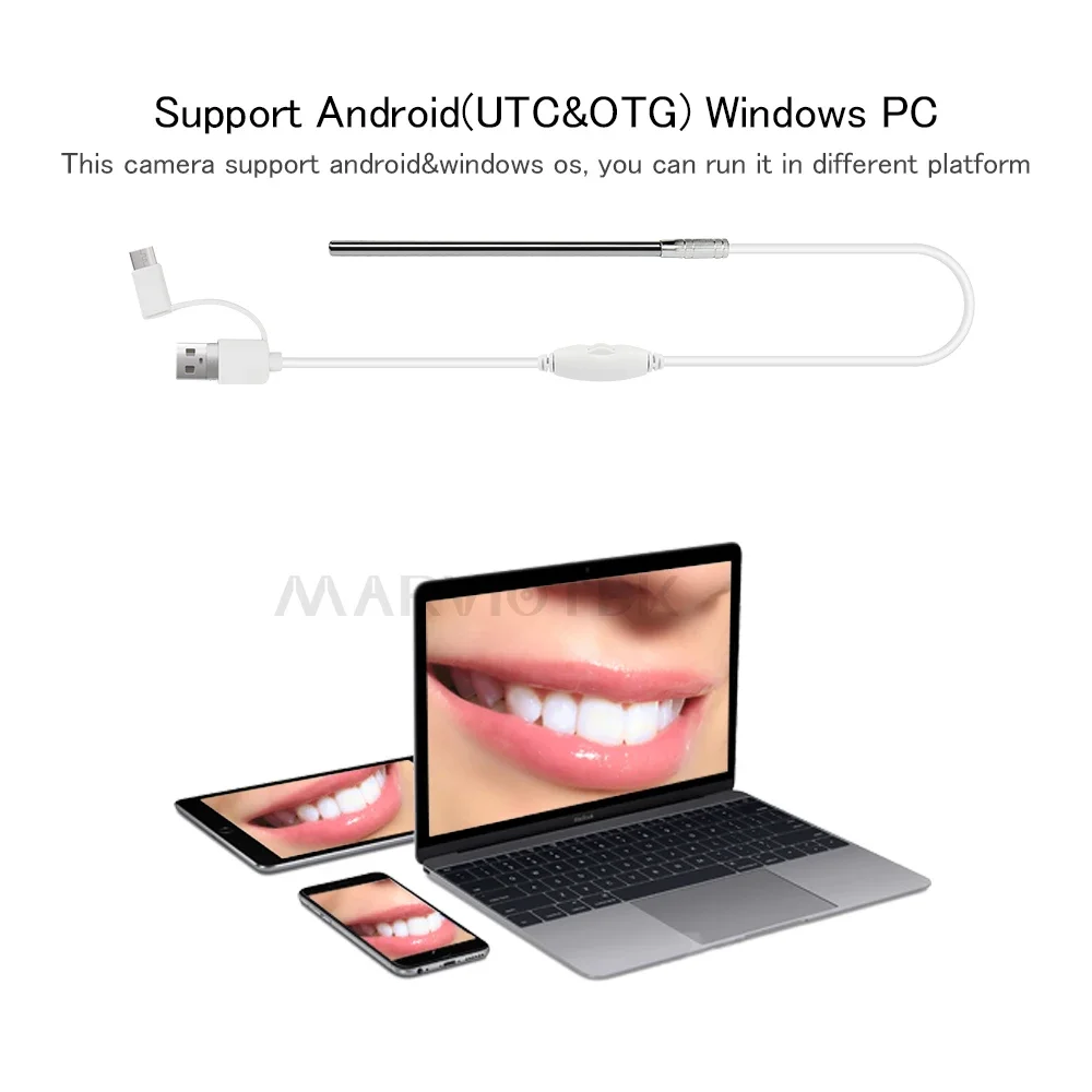 HD Visual Ear Endoscope 3-in-1 Cleaning Tool with Multifunctional Earpick 5.5mm Mini Camera for Android PC Otoscope Inspection