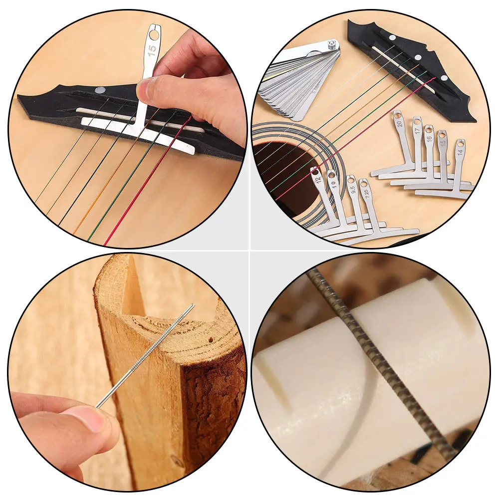 

19 Pcs Saddle Guitar Pillow File Set Tools Maintenance Stainless Steel Accessories