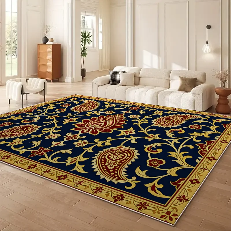 Neoclassical Persian Style Living Room Large Carpet, Bedroom Bedside Blanket, Easy To Take Care of Light Luxury Soft Carpet