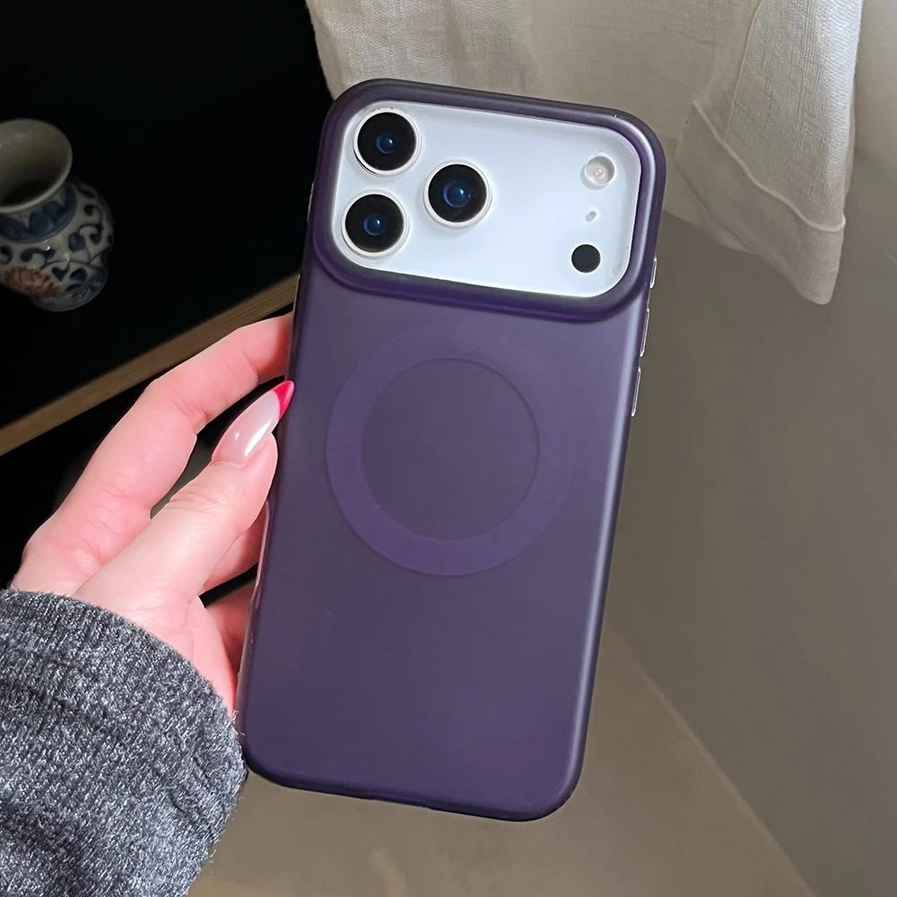 

For Magsafe Magnet Purple Case for iPhone 17promax 17pro 17 13 14 15 16 Promax Hard Matte Magnetic Wireless Charge Phone Cover