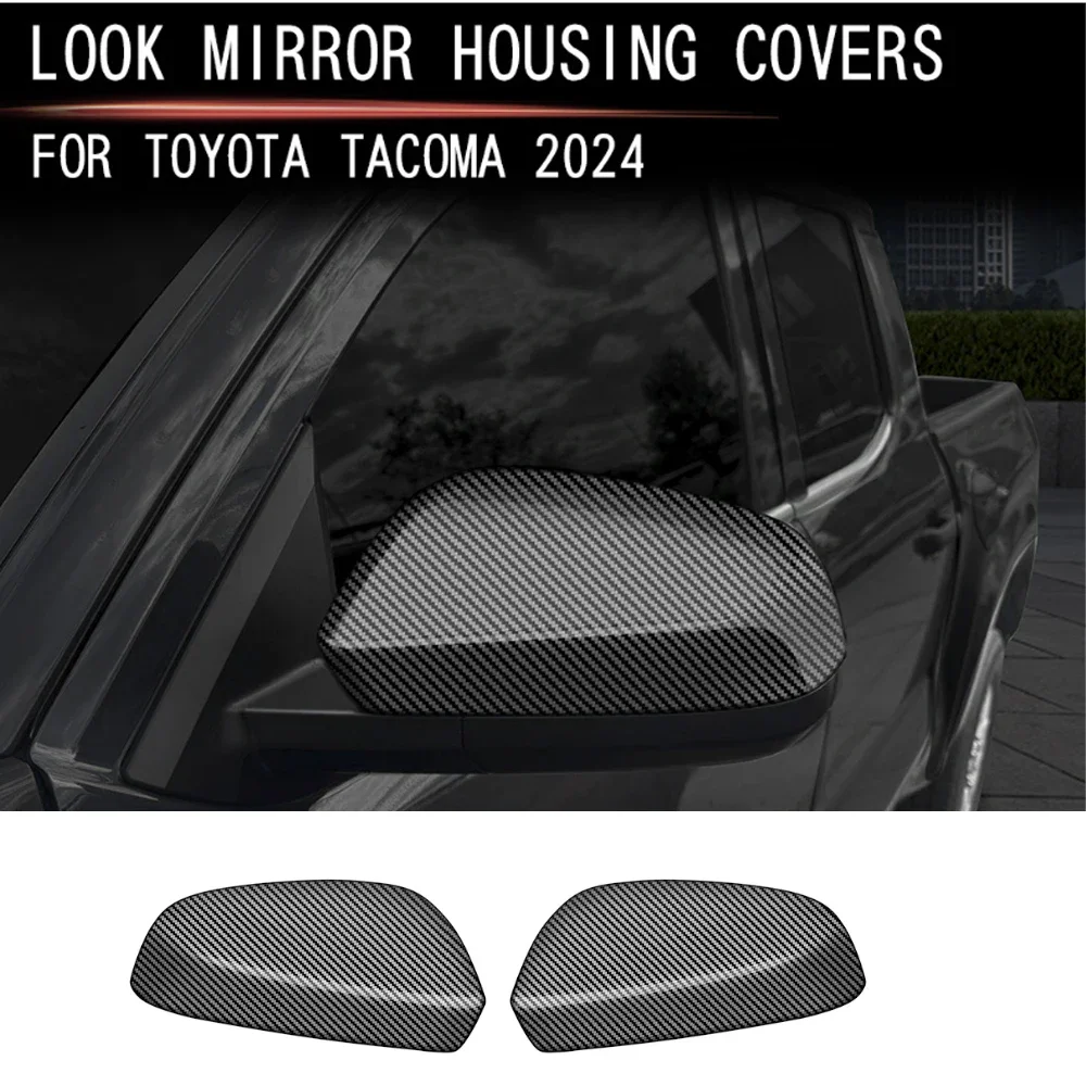 

For Toyota TACOMA 2024 2025 Car Side Door Mirror Look Rear View Rearview Caps Trim Carbon Fiber Covers Accessories 2PCS