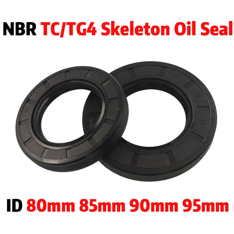 NBR TC/FB/TG4 Oil Seal ID 80mm 85mm 90mm 95mm Nitrile Rubber with Metal Skeleton Shaft Double Lip Sealing Gaskets Ring