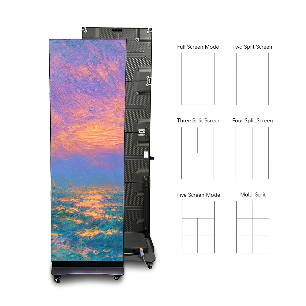 P1.86 P2.5 Movable LED Video Wall Panel Portable HD High Quality Foldable Advertising Digital Gob LED Poster Display Screen