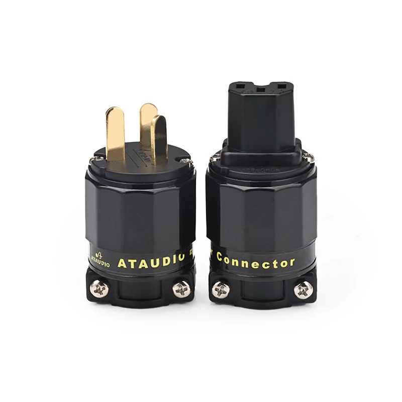 Hi-end  1Set/2pcs HiFi Audio Power Plug FI-11M-N1 / FI-11-N1(G) 24K Gold plated  US AU EU Connector for Power Cable