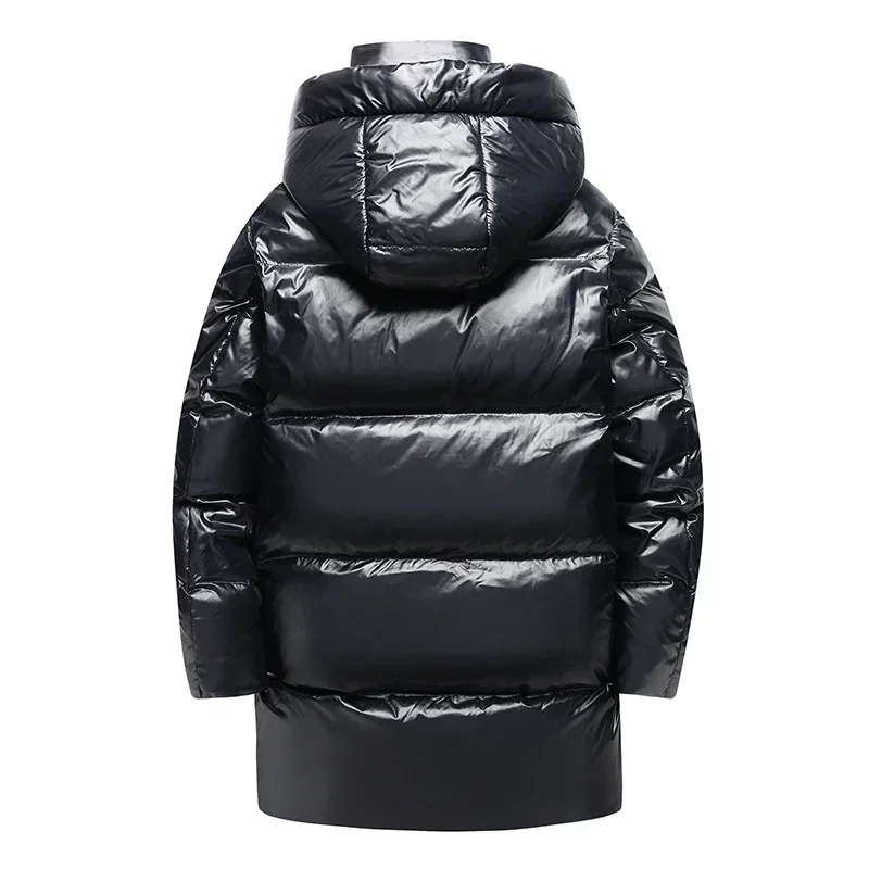 2024 Winter New Designer Clothing Luxury Long Down Jacket Shiny Thick Winter Hooded Heated Coat Casual Sack