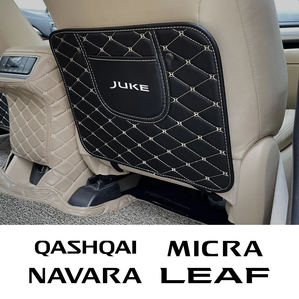 Car Anti-Kick Mat Seat Back Pad For Nissan Qashqai J10 J11 Juke 2 Micra K13 K14 Leaf Navara 370Z Pathfinder Nv200 Accessories