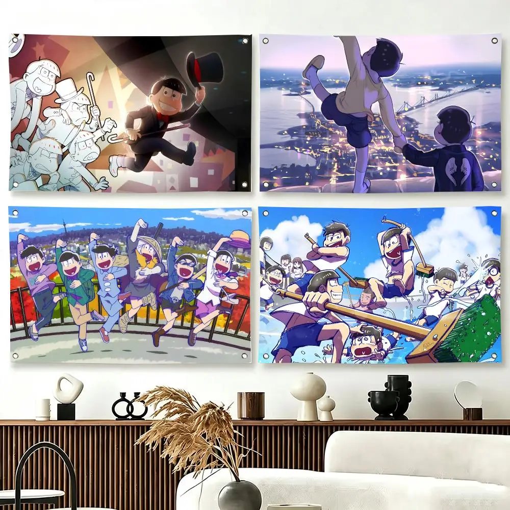 Comedy Anime O-Osomatsu san Flags  For Living Room Home Dorm Decor Wall Outdoor Camping Party Banner Gifts
