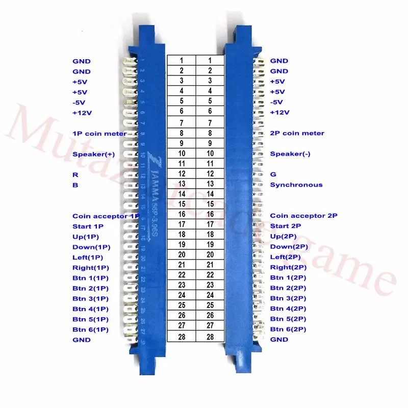 10Pcs/Lot 28pin Blue Female Jamma Connector for Coin Operated Arcade Game Machine free shipping