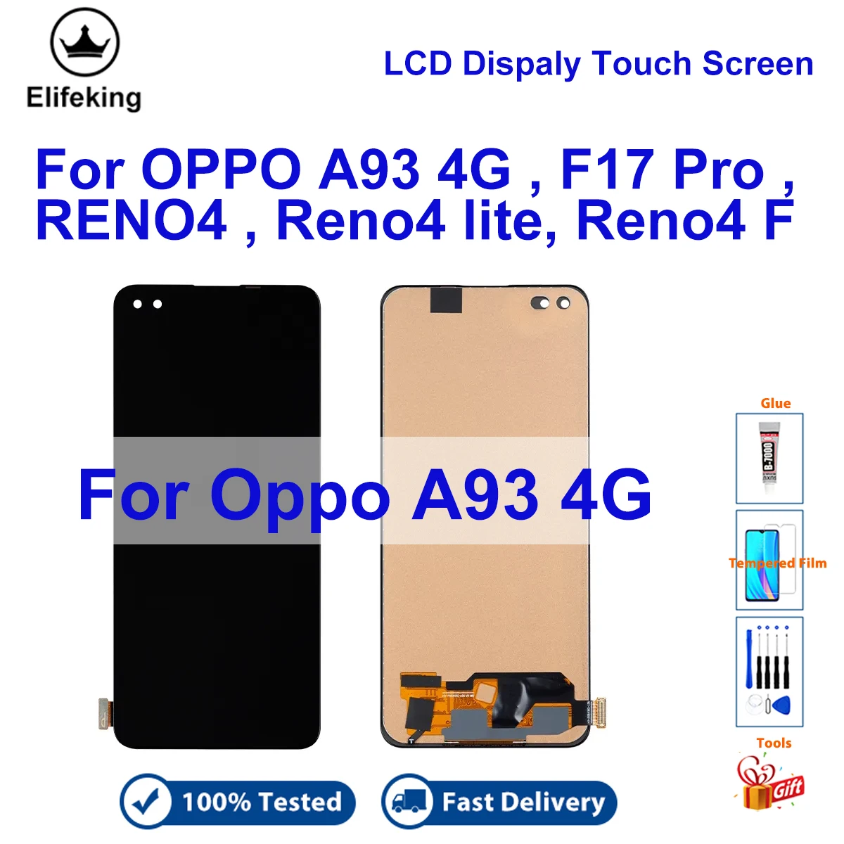 LCD Display Touch Screen For OPPO A93 4G/ RENO4/Reno 4 Lite/F17 Pro/Reno4 F Digitizer Assembly Replacement